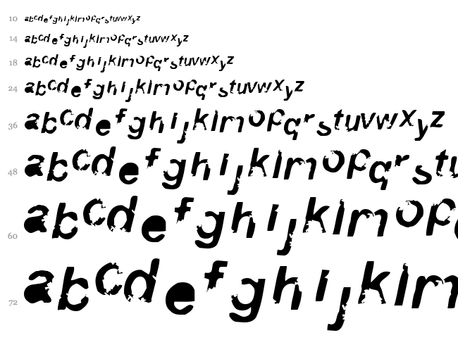3 font waterfall